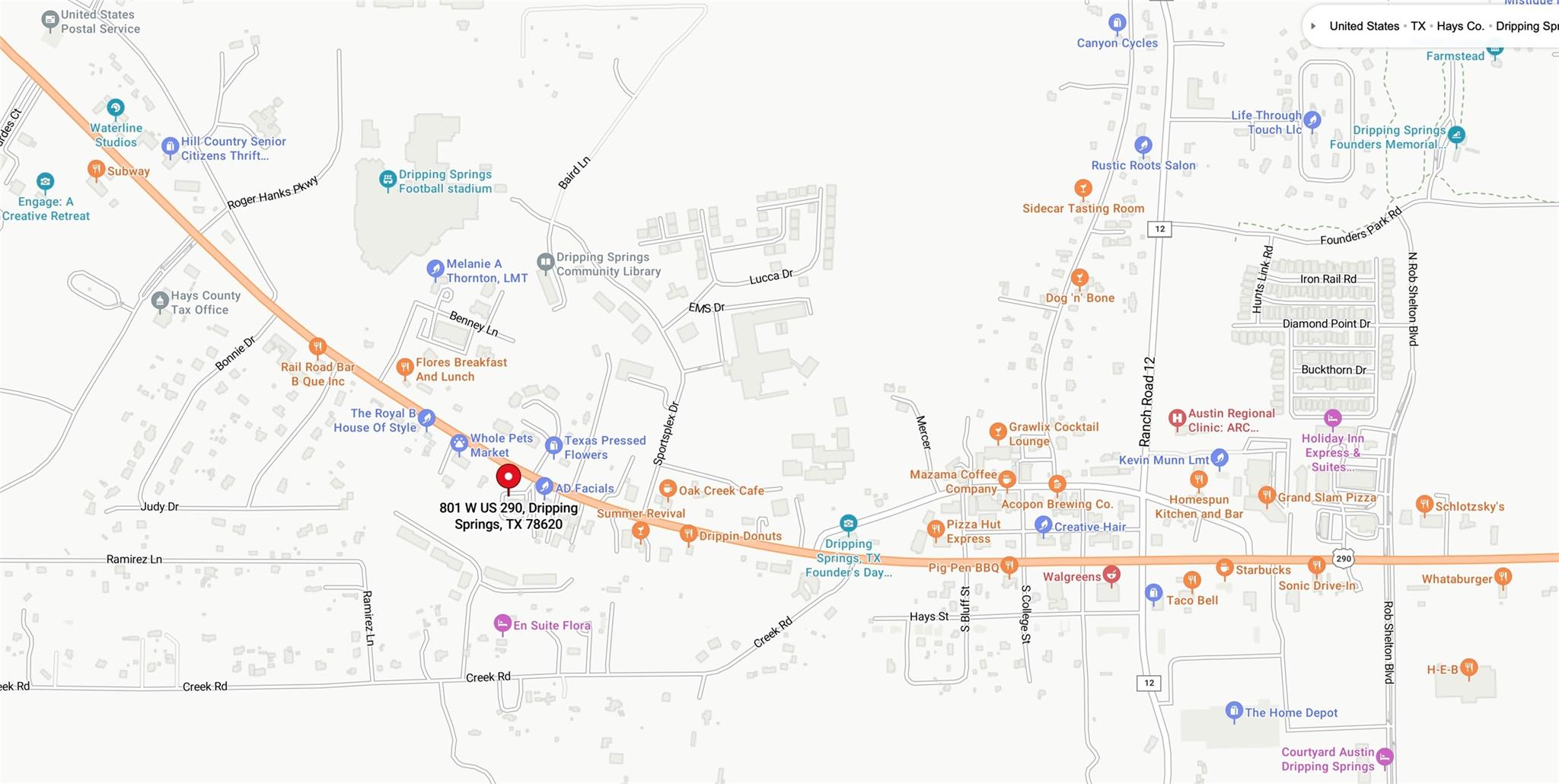 801 W Highway 290, Dripping Springs, TX 78620