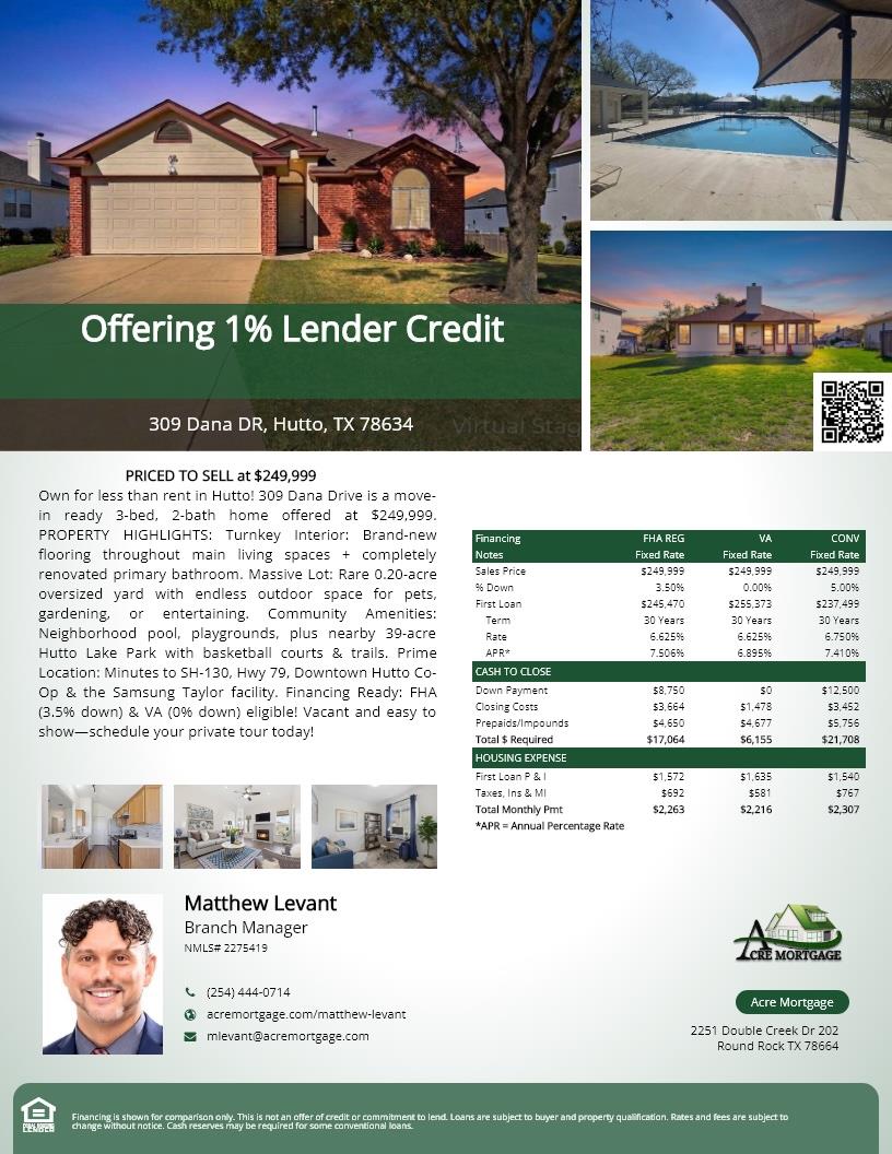 309 Dana DR, Hutto, TX 78634