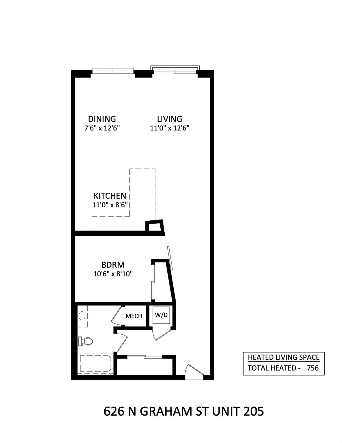 626 N Graham St #205, Charlotte, NC 28202