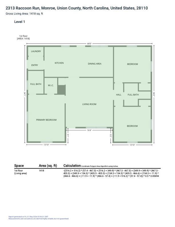 2313 Raccoon Rn, Monroe, NC 28110