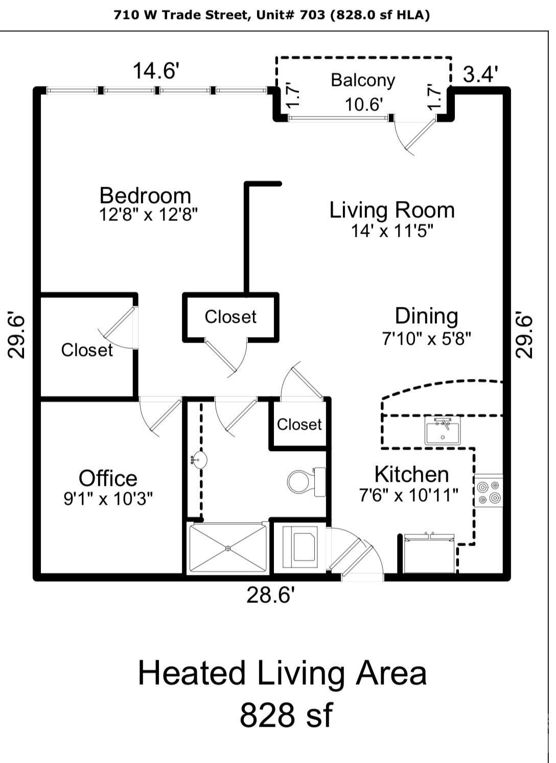 710 W Trade St #703, Charlotte, NC 28202