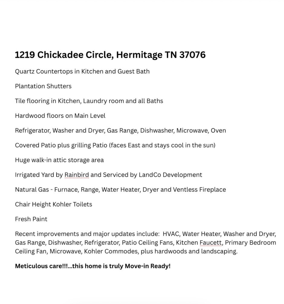 1219 Chickadee Cir, Hermitage, TN 37076